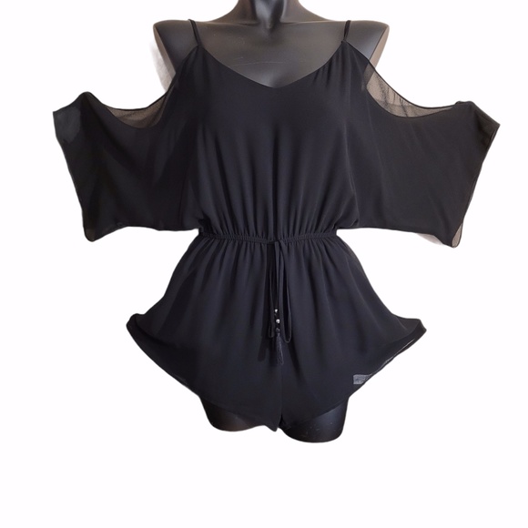 Naked Zebra Cold Shoulder Romper Black Size L - Picture 1 of 8